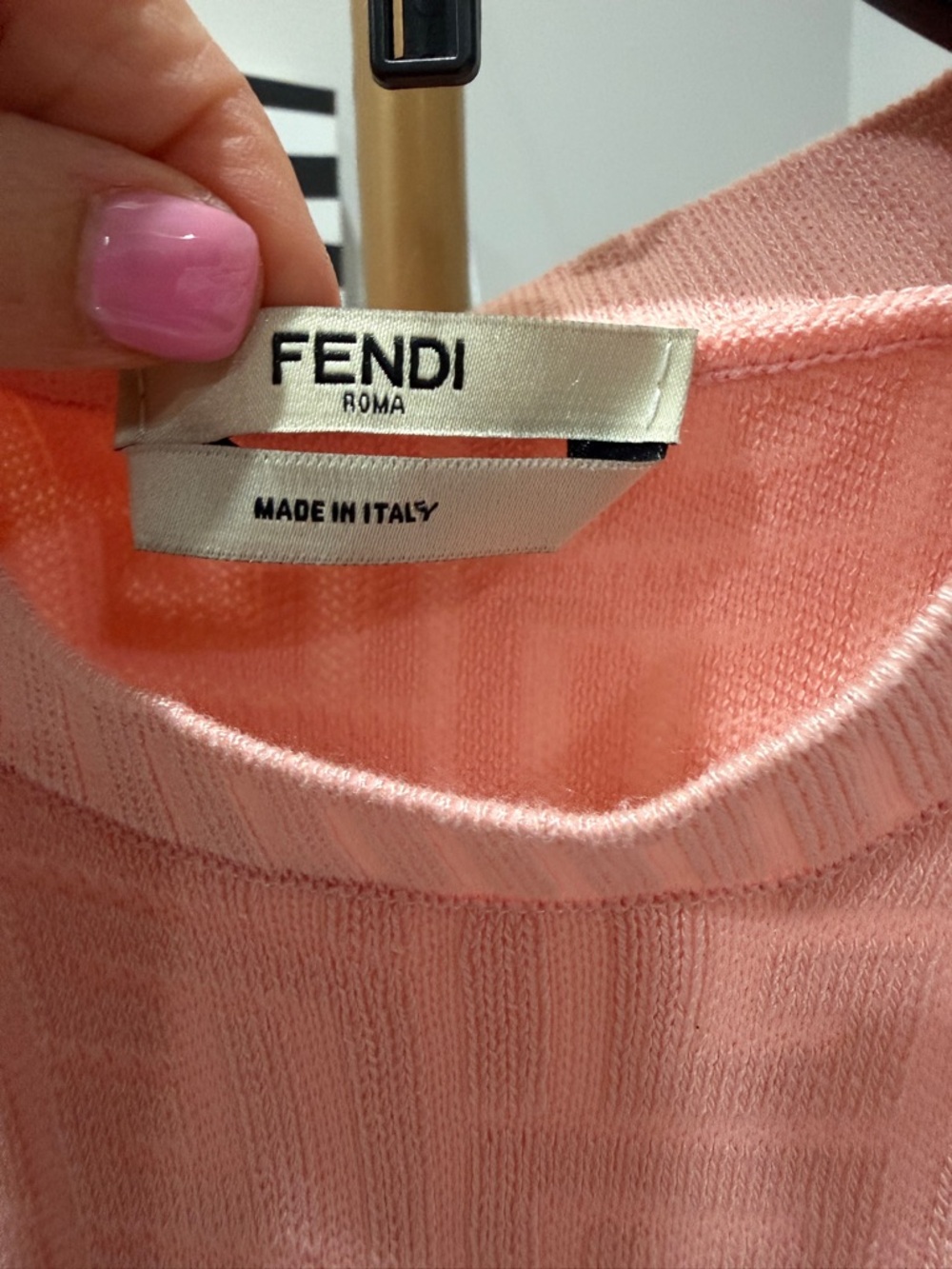Fendi Pink Textured Knit Mini Dress - Picture 8 of 16